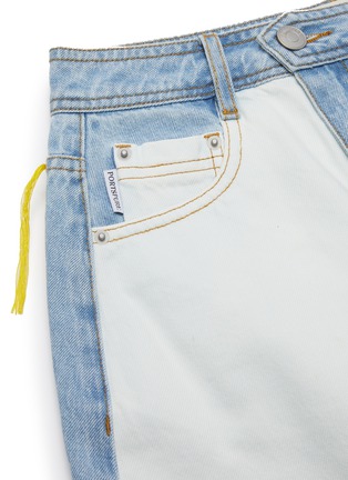 Detail View - Click To Enlarge - PORTSPURE - Colourblock patchwork denim wrap mini skirt