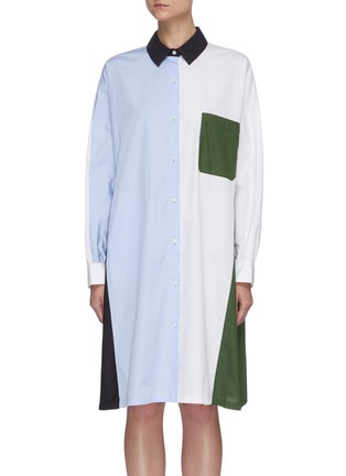 Main View - Click To Enlarge - PORTSPURE - Contrast panel shirt dress