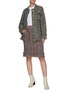 Figure View - Click To Enlarge - PORTSPURE - Side pockets tweed skirt