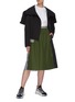 Figure View - Click To Enlarge - PORTSPURE - Mixed media panel A-line midi skirt