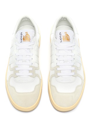 Detail View - Click To Enlarge - LANVIN - Suede panel low top tennis sneakers