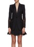 Main View - Click To Enlarge - ALEXANDER MCQUEEN - Lace panelled wool silk blend blazer