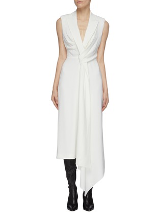 Main View - Click To Enlarge - ALEXANDER MCQUEEN - Tie front sleeveless dress
