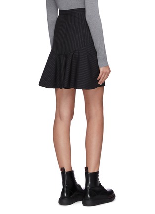 Back View - Click To Enlarge - ALEXANDER MCQUEEN - Pinstripe mini pencil wool skirt