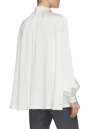 Back View - Click To Enlarge - ALEXANDER MCQUEEN - Gathered front satin top