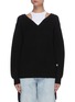Main View - Click To Enlarge - T BY ALEXANDER WANG - Bi-layer wool knit sweater