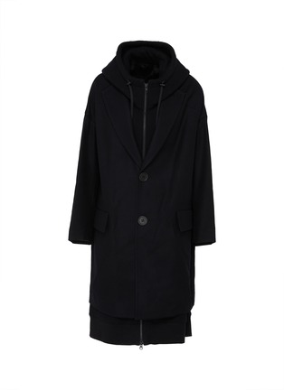 Main View - Click To Enlarge - YOHJI YAMAMOTO REGULATION. - Detachable hood coat