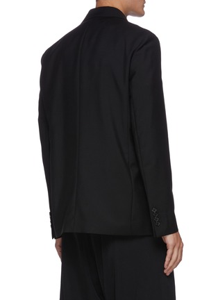 Back View - Click To Enlarge - ACNE STUDIOS - Satin lapel double breasted wool blend blazer