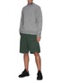 Figure View - Click To Enlarge - ACNE STUDIOS - Elastic waist flap pocket cotton shorts