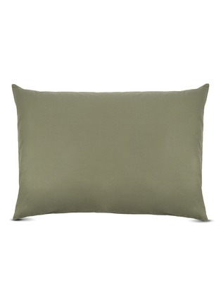 Main View - Click To Enlarge - TEKLA - Organic cotton percale pillow case – Olive Green