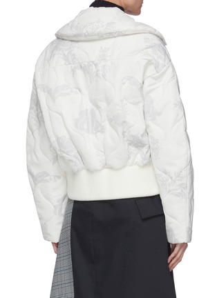 Back View - Click To Enlarge - FFIXXED STUDIOS - Floral print wide collar quilted bomber jacket