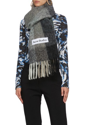 Figure View - Click To Enlarge - ACNE STUDIOS - Check Fringe Scarf