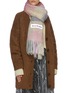 Figure View - Click To Enlarge - ACNE STUDIOS - Logo Patch Fringed Check Scarf