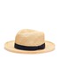 Figure View - Click To Enlarge - MOSSANT - Ribbon embellished linen Panama hat