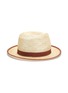 Main View - Click To Enlarge - MOSSANT - Ribbon trimmed linen Panama hat