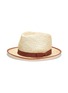 Figure View - Click To Enlarge - MOSSANT - Ribbon trimmed linen Panama hat