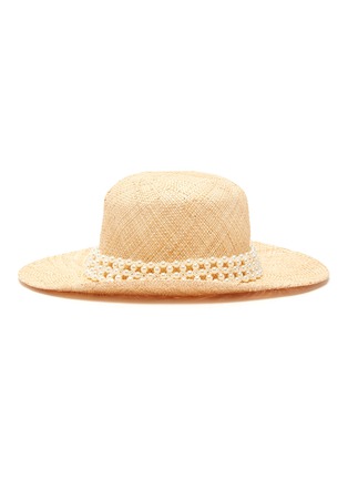 Main View - Click To Enlarge - LAURENCE & CHICO - Pearl embellished straw hat