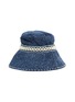 Main View - Click To Enlarge - LAURENCE & CHICO - Pearl embellished frayed denim bucket hat