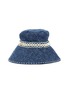 Figure View - Click To Enlarge - LAURENCE & CHICO - Pearl embellished frayed denim bucket hat