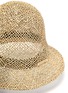 Detail View - Click To Enlarge - LAURENCE & CHICO - Veil overlay pearl embellished straw bucket hat