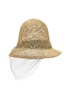 Main View - Click To Enlarge - LAURENCE & CHICO - Veil overlay pearl embellished straw bucket hat
