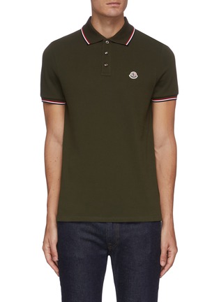 Main View - Click To Enlarge - MONCLER - 'Maglia' logo patch cotton polo shirt