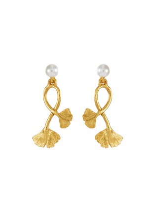 Main View - Click To Enlarge - OSCAR DE LA RENTA - Pearl Embellished Gingko Earrings