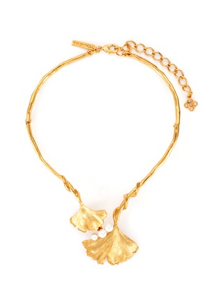Main View - Click To Enlarge - OSCAR DE LA RENTA - Pearl embellished ginkgo collar necklace