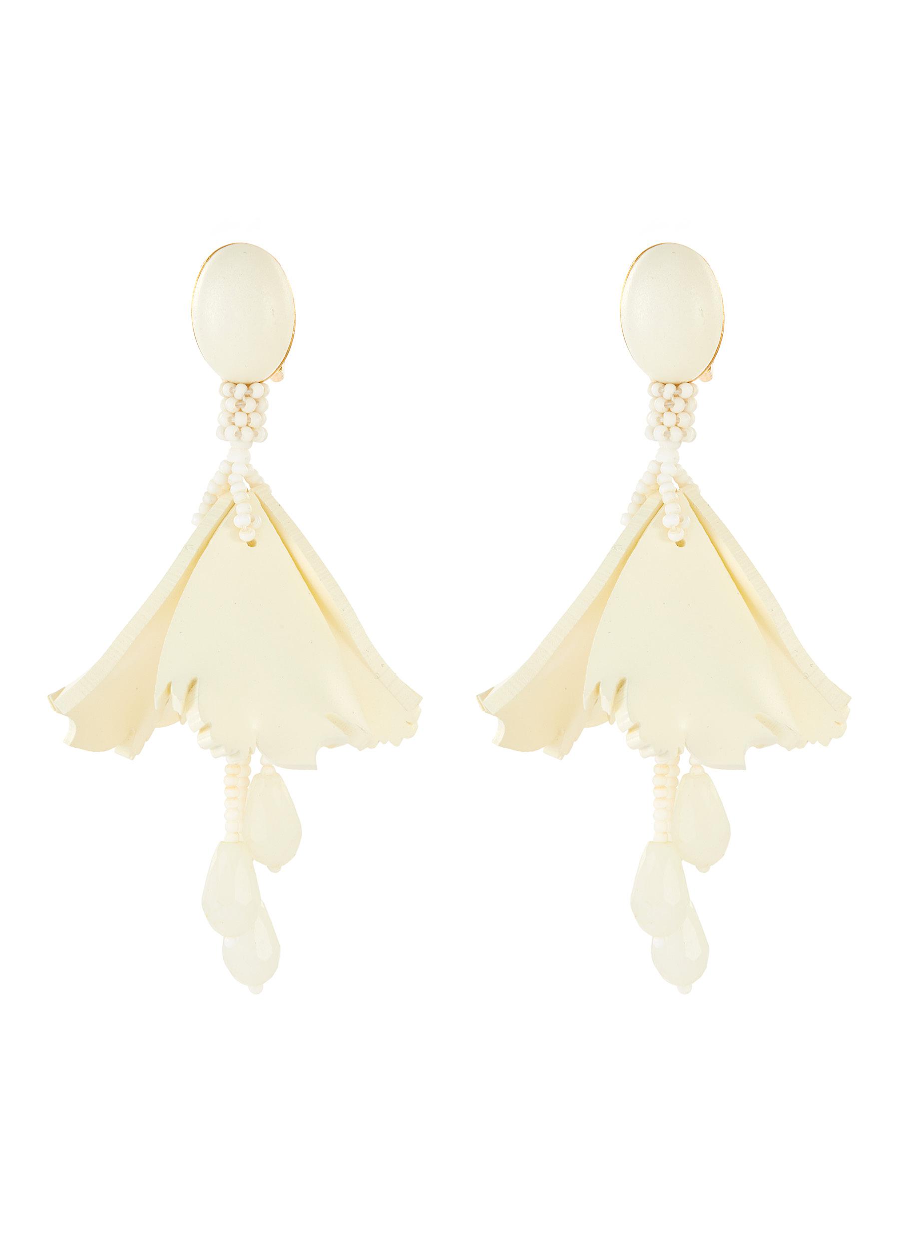oscar de la renta small impatiens earrings