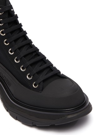 Detail View - Click To Enlarge - ALEXANDER MCQUEEN - Tread' contrast sole canvas sneakers
