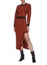 Figure View - Click To Enlarge - PH5 - Crystal houndstooth asymmetric jagged hem midi skirt