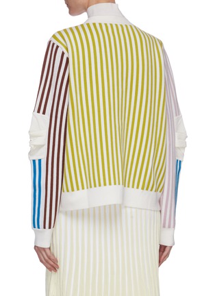 Back View - Click To Enlarge - PH5 - Cannon oversized colourblock stripe merino wool cardigan