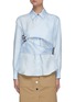 Main View - Click To Enlarge - BURBERRY - Buckled wrap panel silk shirt