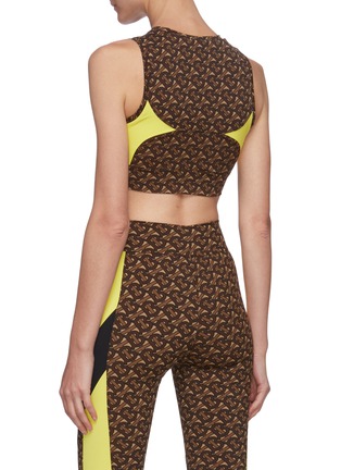 Back View - Click To Enlarge - BURBERRY - Colour block TB monogram print cropped top
