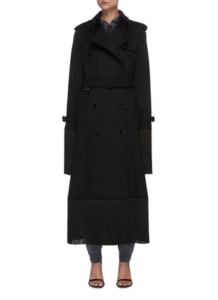 Main View - Click To Enlarge - BURBERRY - Sleeve and hem tassel belted trench coat