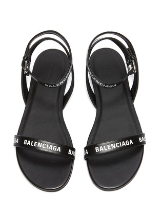 Detail View - Click To Enlarge - BALENCIAGA - Logo print strappy leather sandals