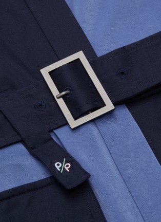Detail View - Click To Enlarge - PORTSPURE - Colour Block Belt Shirt Dress
