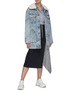 Figure View - Click To Enlarge - PORTSPURE - Faux Fur Collar Washed Denim Jacket