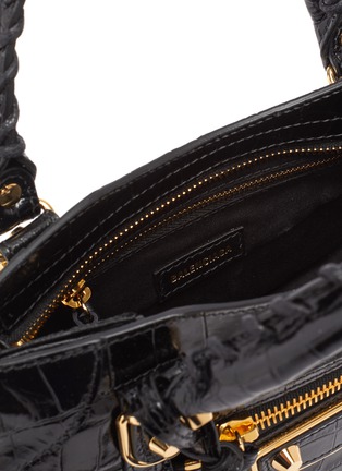 Detail View - Click To Enlarge - BALENCIAGA - 'Mini City AJ' croc embossed leather shoulder bag