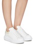 Figure View - Click To Enlarge - ALEXANDER MCQUEEN - croc-embossed leather trim collar oversized sneakers