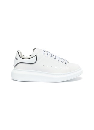 Main View - Click To Enlarge - ALEXANDER MCQUEEN - contrast piping collar oversized leather sneakers