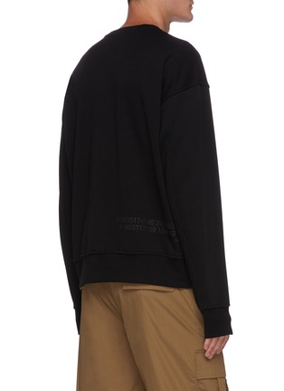 Back View - Click To Enlarge - NEIL BARRETT - 'Untitled' slogan print drop shoulder sweater