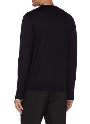 Back View - Click To Enlarge - NEIL BARRETT - Double Neck Cashmere Blend Sweater