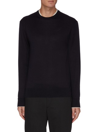 Main View - Click To Enlarge - NEIL BARRETT - Double Neck Cashmere Blend Sweater