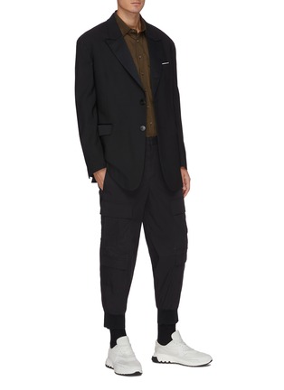 Figure View - Click To Enlarge - NEIL BARRETT - Peak lapel drop shoulder oversized tuxedo blazer