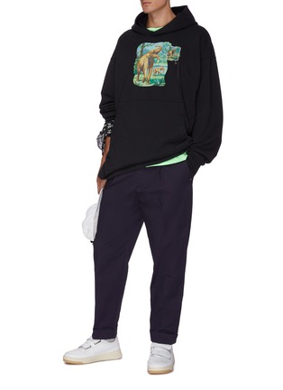 Figure View - Click To Enlarge - ACNE STUDIOS - Elephant Graphic Cotton Hooded Sweatshirt