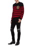 Figure View - Click To Enlarge - BALMAIN - Button shoulder embroidery detail stripe sweater