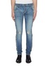 Main View - Click To Enlarge - BALMAIN - Logo tape outseam distressed jeans