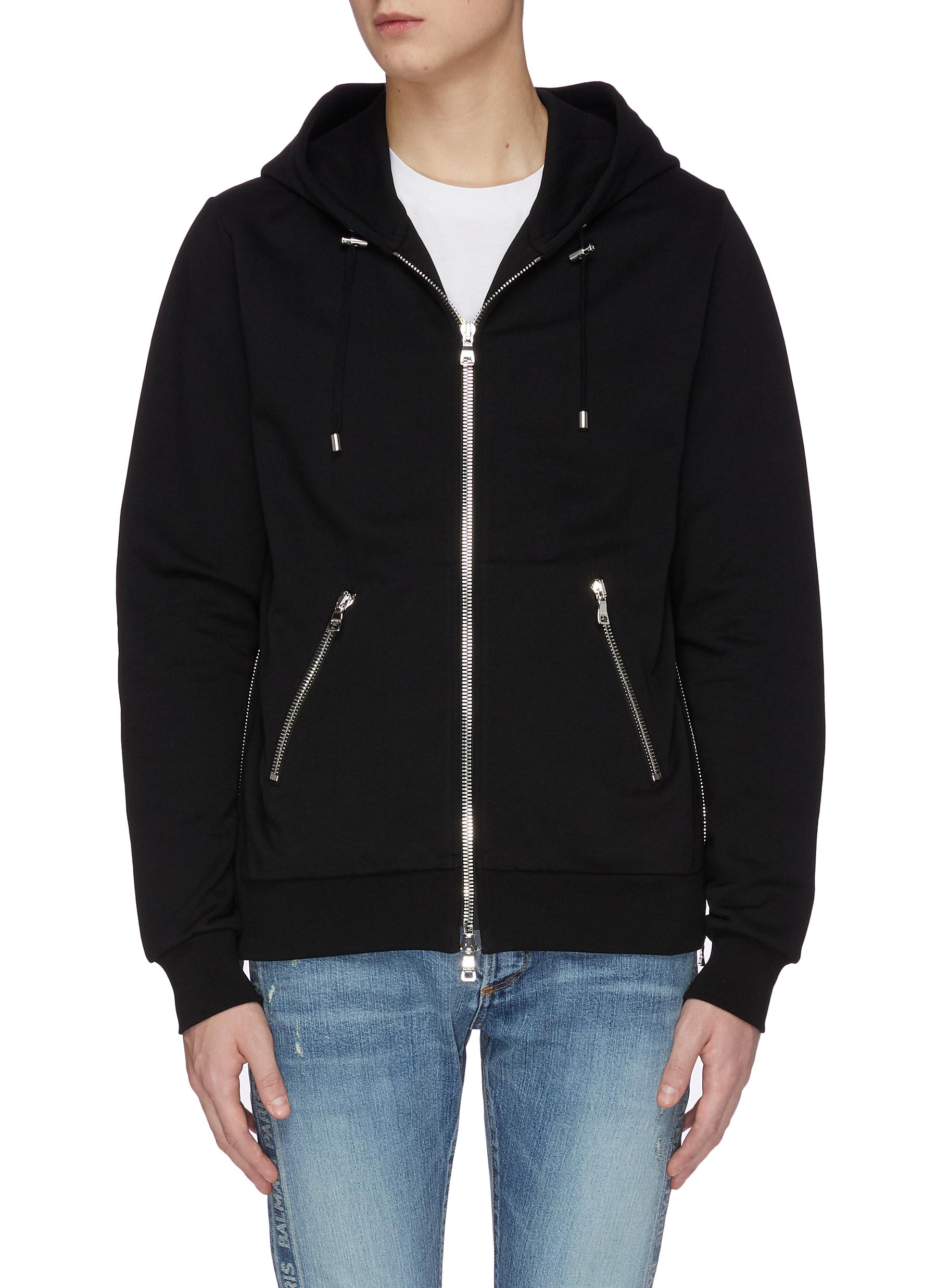 balmain hoodie zip