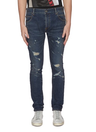 Main View - Click To Enlarge - BALMAIN - Distressed slim fit jeans